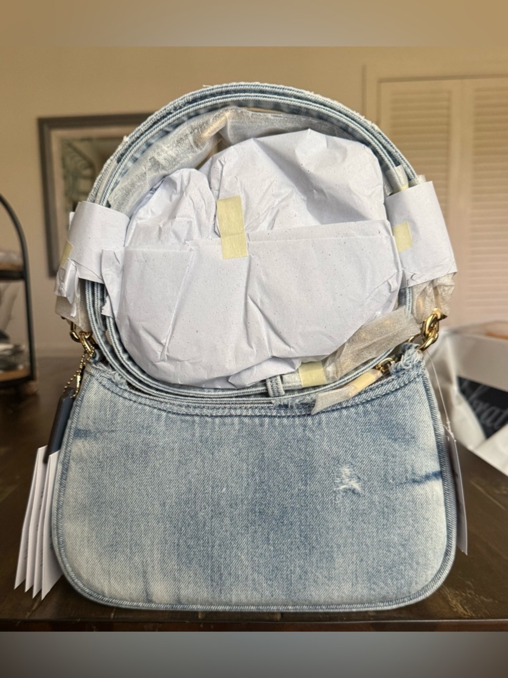 Coach Teri Shoulder Bag in Loved Denim NWT (no charms) - Picture 2 of 7